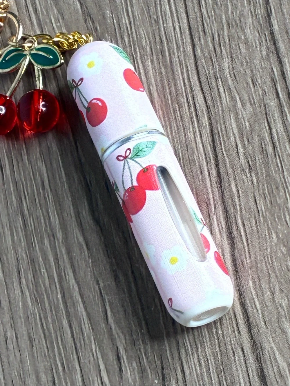 🐼 3/$25 NWT Pink Cherry Blossom Atomizer Holder Keychain